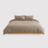 4-Piece Yarn-Dyed Jacquard Bedding Set, Striped Pattern, 78.7" × 90.6"