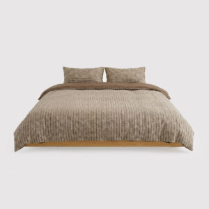 4-Piece Yarn-Dyed Jacquard Bedding Set, Striped Pattern, 78.7" × 90.6"
