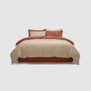 4-Piece Brushed Cotton Bedding Set, Chevron Pattern, 78.7" × 90.6"