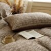 4-Piece Yarn-Dyed Jacquard Bedding Set, Striped Pattern, 78.7" × 90.6"