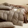4-Piece Yarn-Dyed Jacquard Bedding Set, Striped Pattern, 78.7" × 90.6"